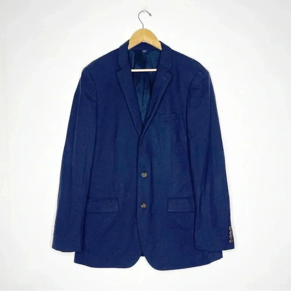 J. Crew Navy Thompson 2 Button Wool Blazer Size 42 Long - Picture 1 of 7